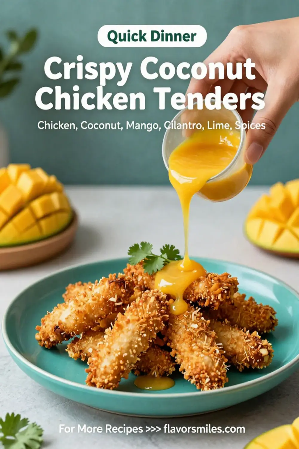 Chicken Recipes: Crispy Coconut Chicken Tenders With Mango Dipping Sauce in 25 Minutes