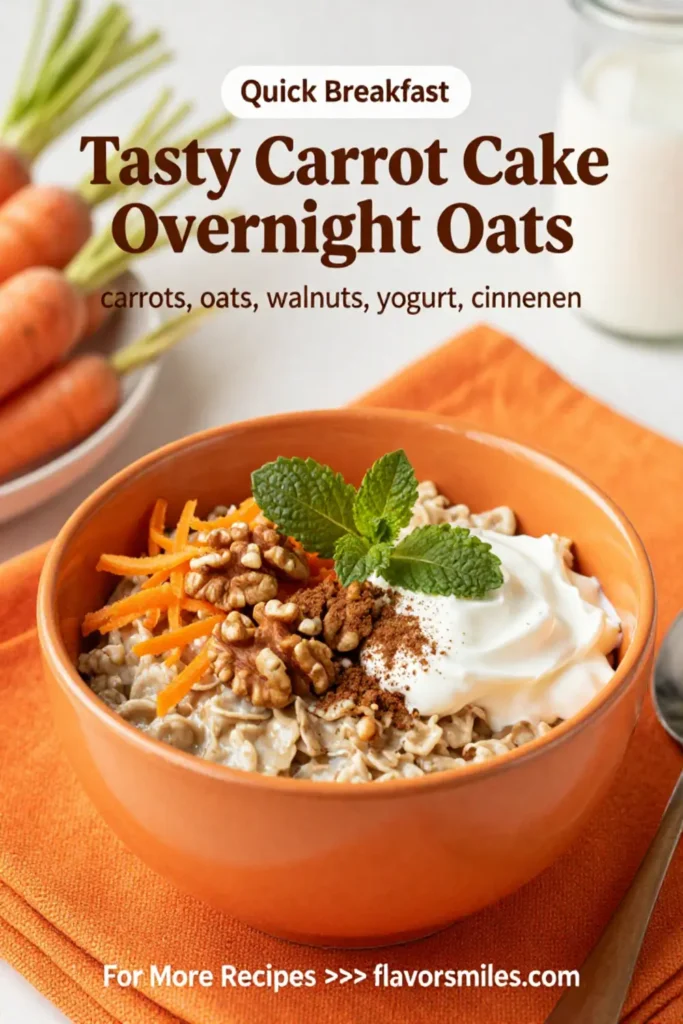 Tasty Carrot Cake Overnight Oats