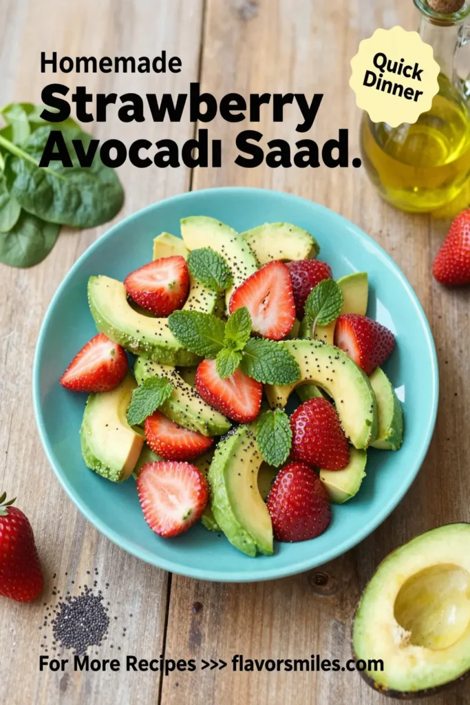 Homemade Strawberry Avocado Salad With Poppyseed