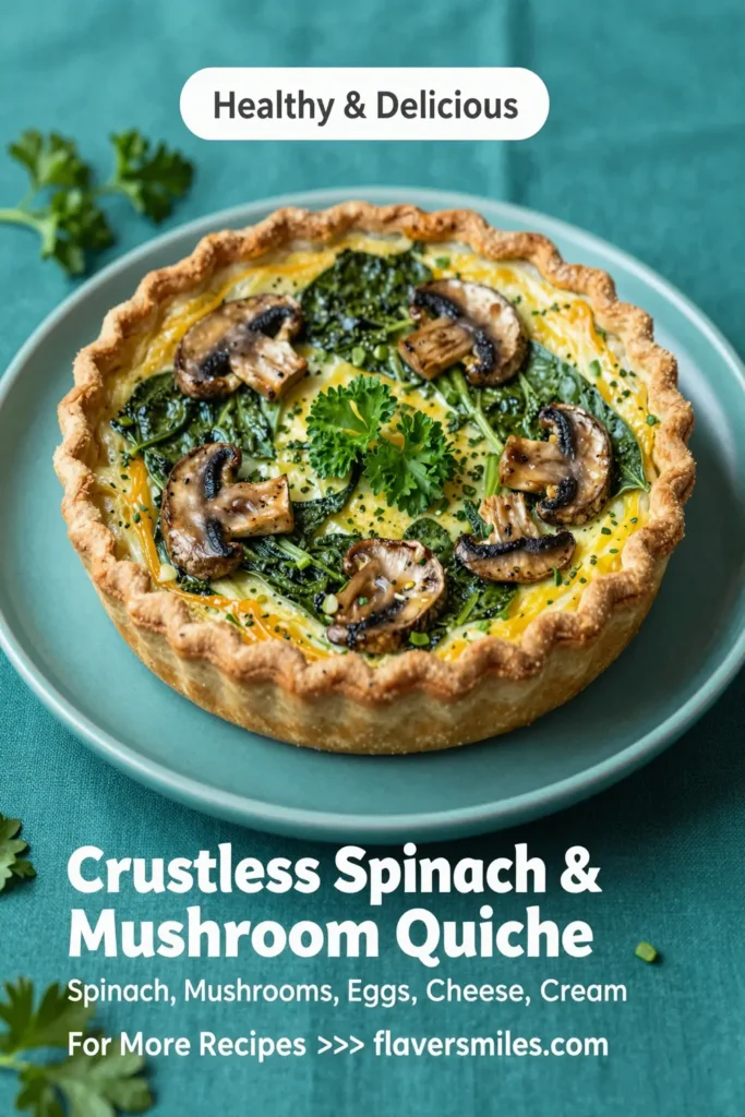 Crustless Spinach & Mushroom Quiche