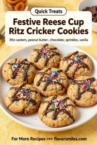 Festive Reese Cup Ritz Cracker Cookies