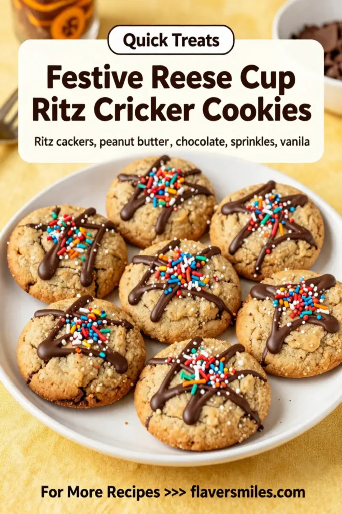 Festive Reese Cup Ritz Cracker Cookies