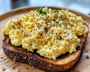 Breakfast: Cottage Cheese Scrambled Eggs With Everything Bagel Toast in 10 Minutes