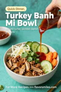 Ground Turkey Recipes: Turkey Banh Mi Bowl With Pickled Daikon and Sriracha in 25 Minutes