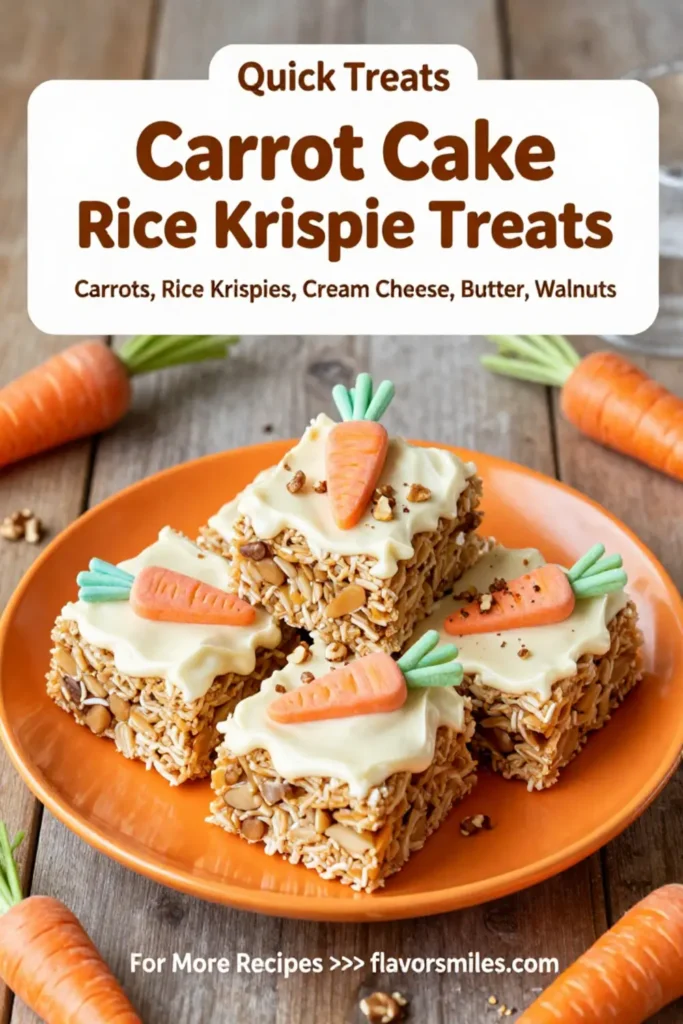 Carrot Cake Recipe: Carrot Cake Rice Krispie Treats With Cream Cheese Frosting in 20 Minutes