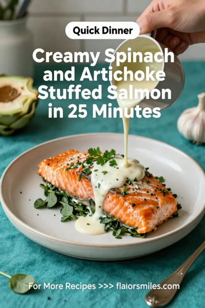 Dinner Ideas: Creamy Spinach and Artichoke Stuffed Salmon in 25 Minutes