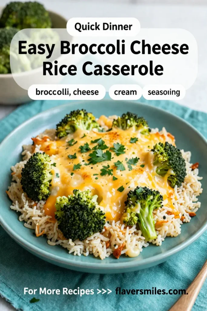 Easy Broccoli Cheese Rice Casserole