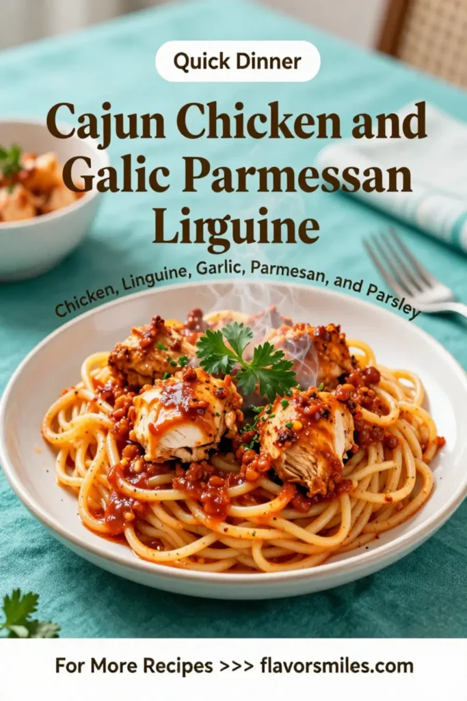 Cajun Chicken and Garlic Parmesan Linguine