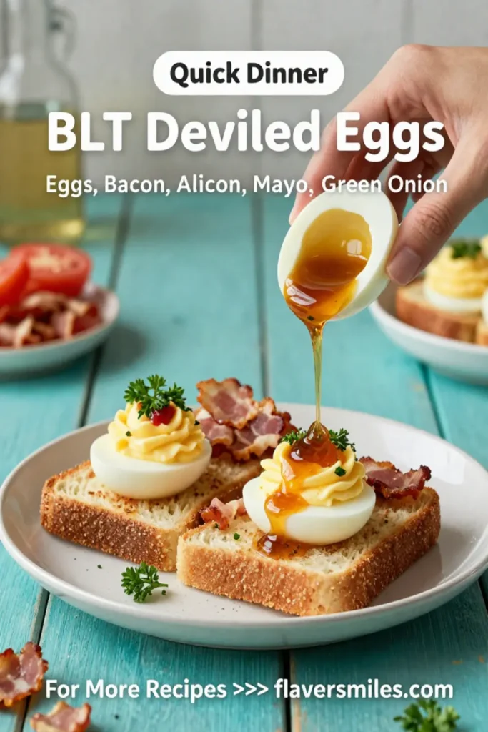 Deviled Eggs: BLT Deviled Eggs With Crispy Bacon and Tomato in 20 Minutes