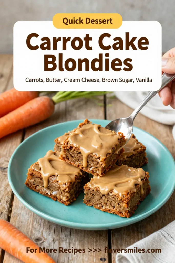 Carrot Cake Recipe: Carrot Cake Blondies With Brown Butter Cream Cheese Glaze in 30 Minutes