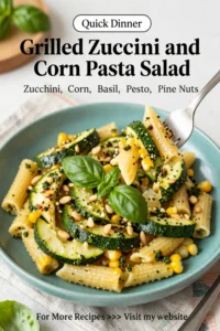 Pasta Salad: Grilled Zucchini and Corn Pasta Salad With Basil Pesto in 20 Minutes