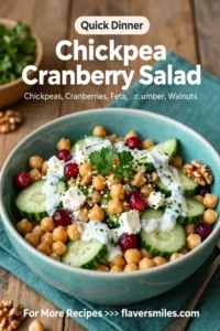 Chickpea Cranberry Salad (Creamy Feta Dressing)