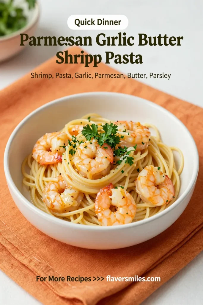 Parmesan Garlic Butter Shrimp Pasta