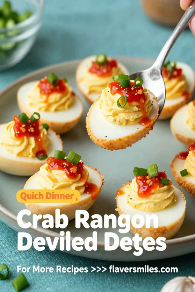 Deviled Eggs: Crab Rangoon Deviled Eggs With Sweet Chili Drizzle in 25 Minutes