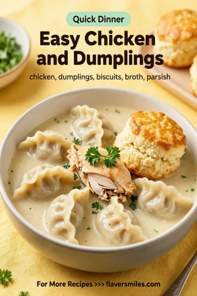 Easy Chicken and Dumplings with Biscuits
