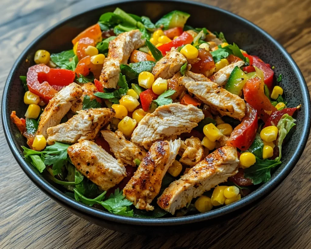 Chicken Salad Recipe: Cajun Chicken Salad With Corn and Bell Pepper in 15 Minutes