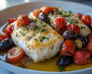 Mediterranean Diet Recipes: Mediterranean Baked Cod With Tomatoes and Olives in 25 Minutes