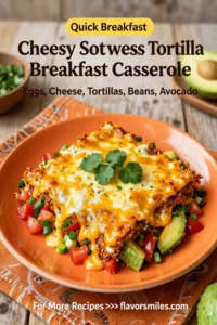 Cheesy Southwest Tortilla Breakfast Casserole