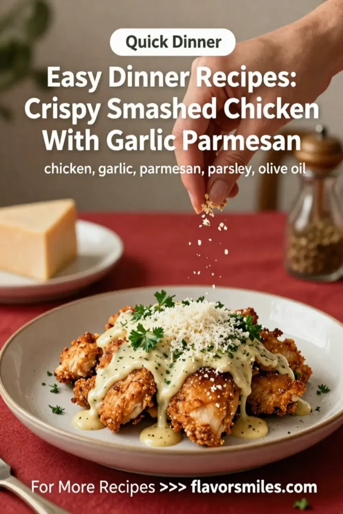 Easy Dinner Recipes: Crispy Smashed Chicken With Garlic Parmesan in 25 Minutes