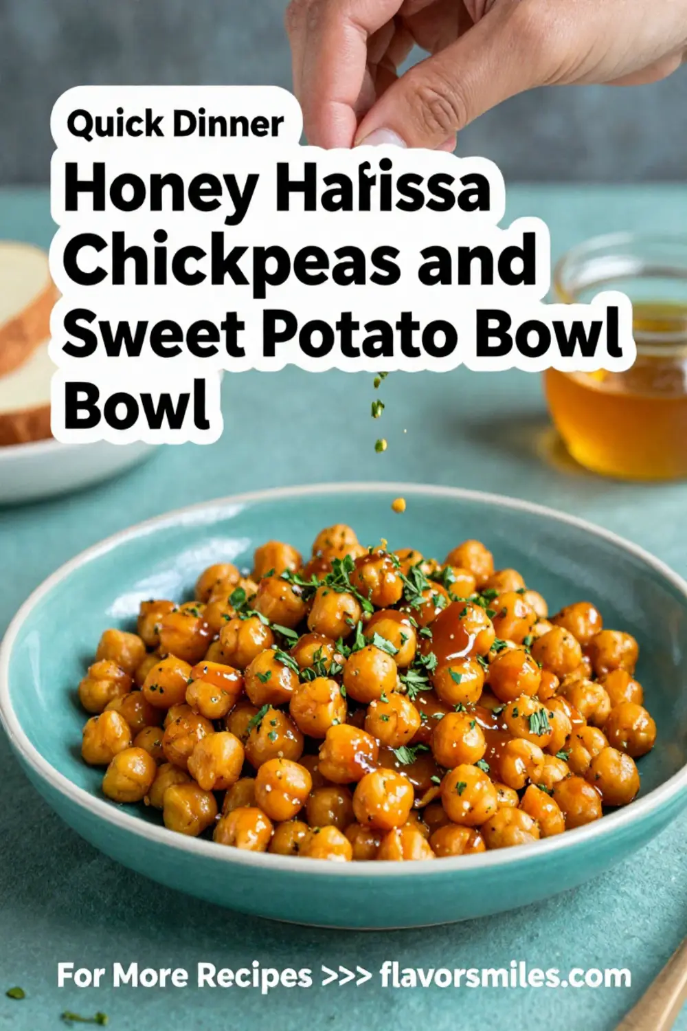 Easy Recipes: Honey Harissa Roasted Chickpeas and Sweet Potato Bowl in 25 Minutes