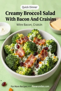 Creamy Broccoli Salad With Bacon And Craisins