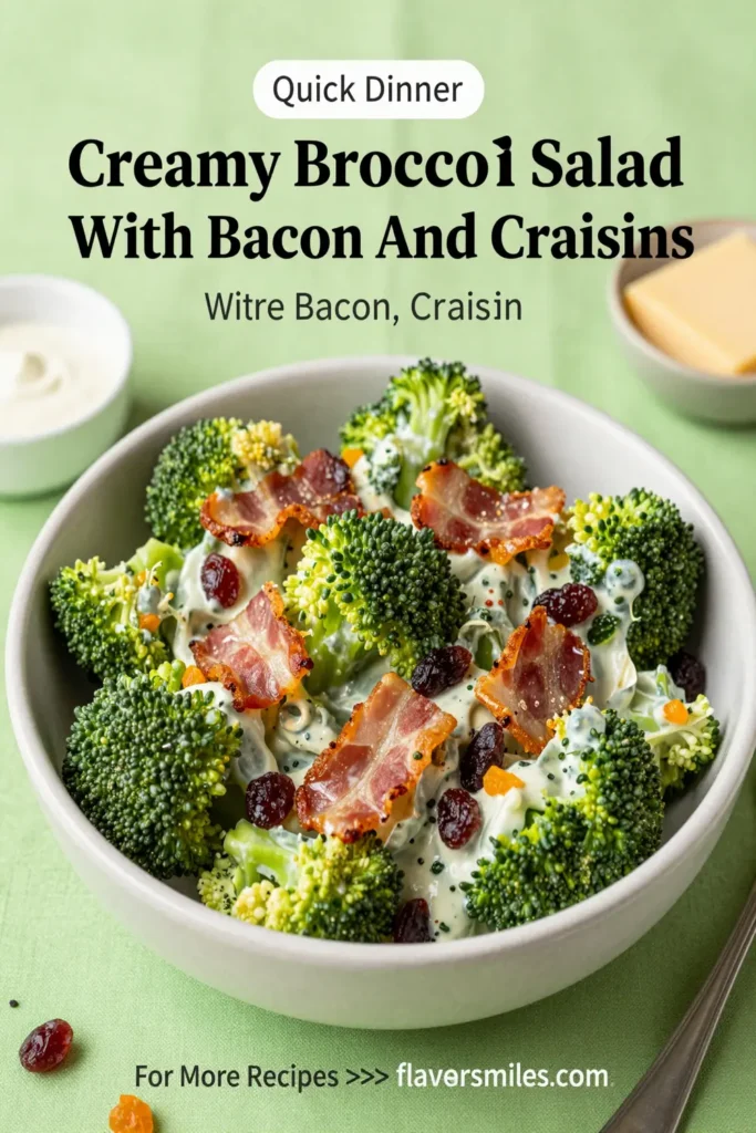 Creamy Broccoli Salad With Bacon And Craisins