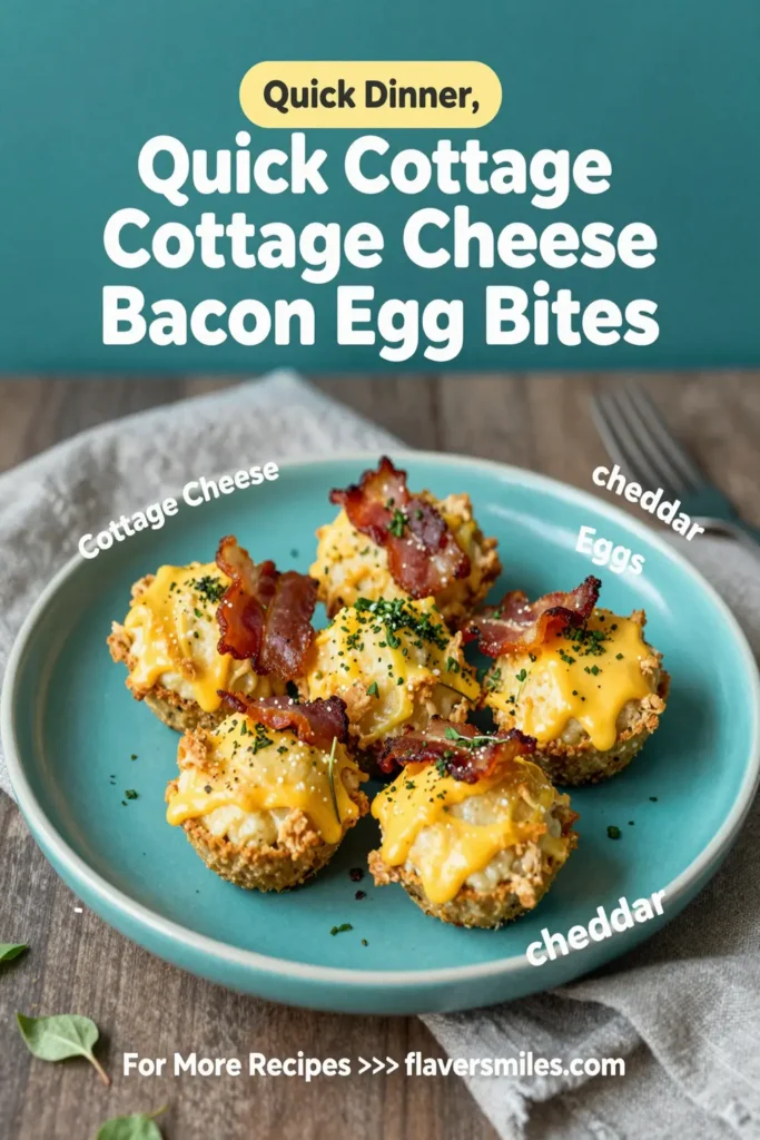 Quick Cottage Cheese Bacon Egg Bites