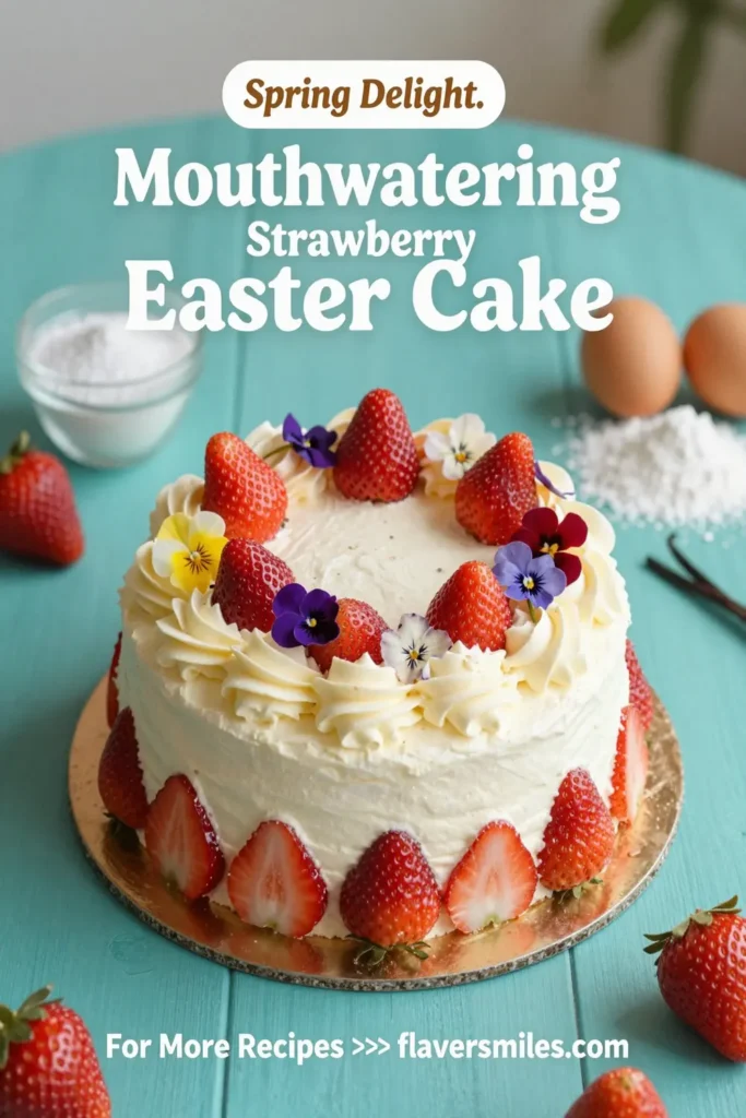 Mouthwatering Strawberry Easter Cake