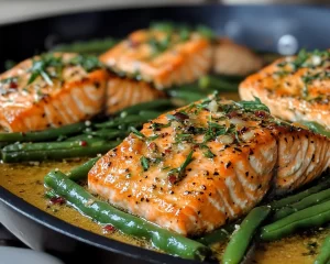 Salmon Recipes: One Pan Dijon Herb Salmon and Green Beans in 20 Minutes