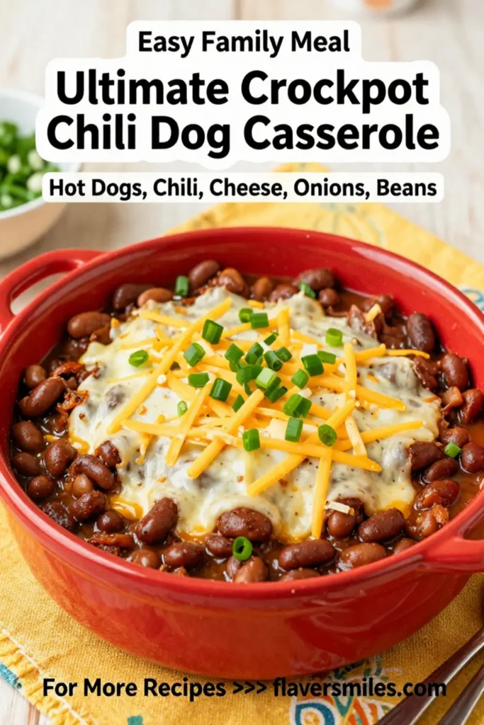 Ultimate Crockpot Chili Dog Casserole