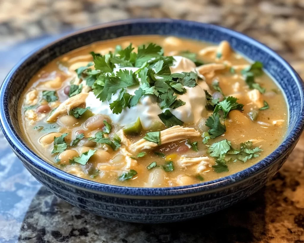 Crockpot Recipes: Crockpot White Chicken Chili With Cream Cheese in 10 Minutes Prep