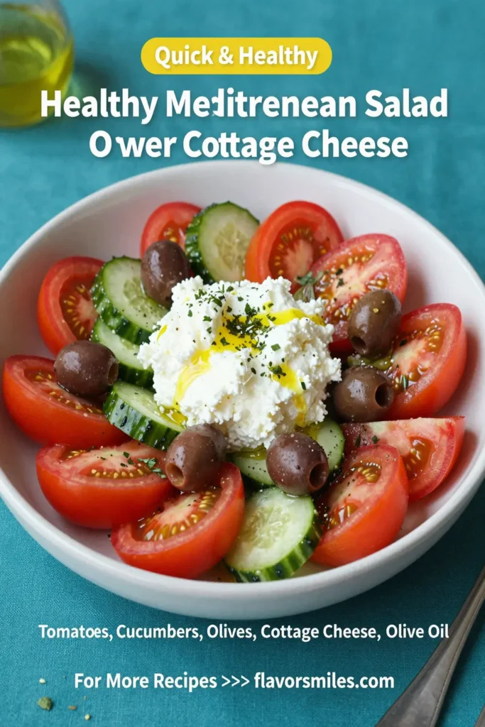 Healthy Mediterranean Salad Over Cottage Cheese