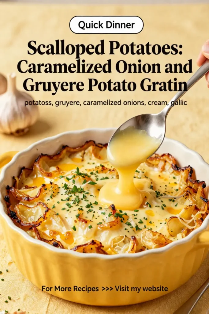Scalloped Potatoes: Caramelized Onion and Gruyere Potato Gratin in 40 Minutes