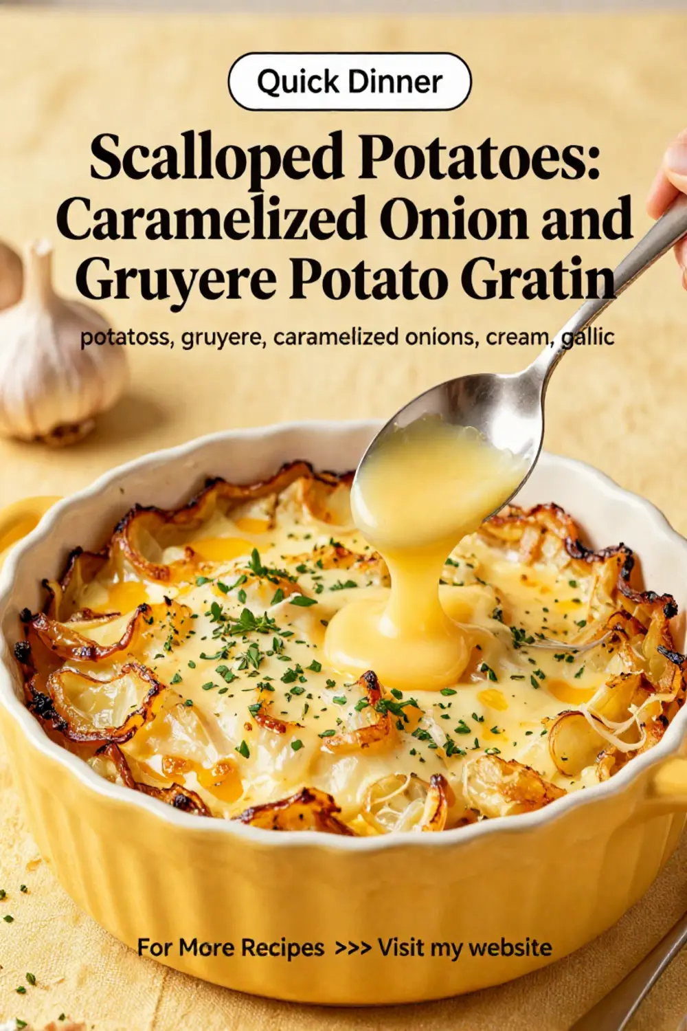 Scalloped Potatoes: Caramelized Onion and Gruyere Potato Gratin in 40 Minutes