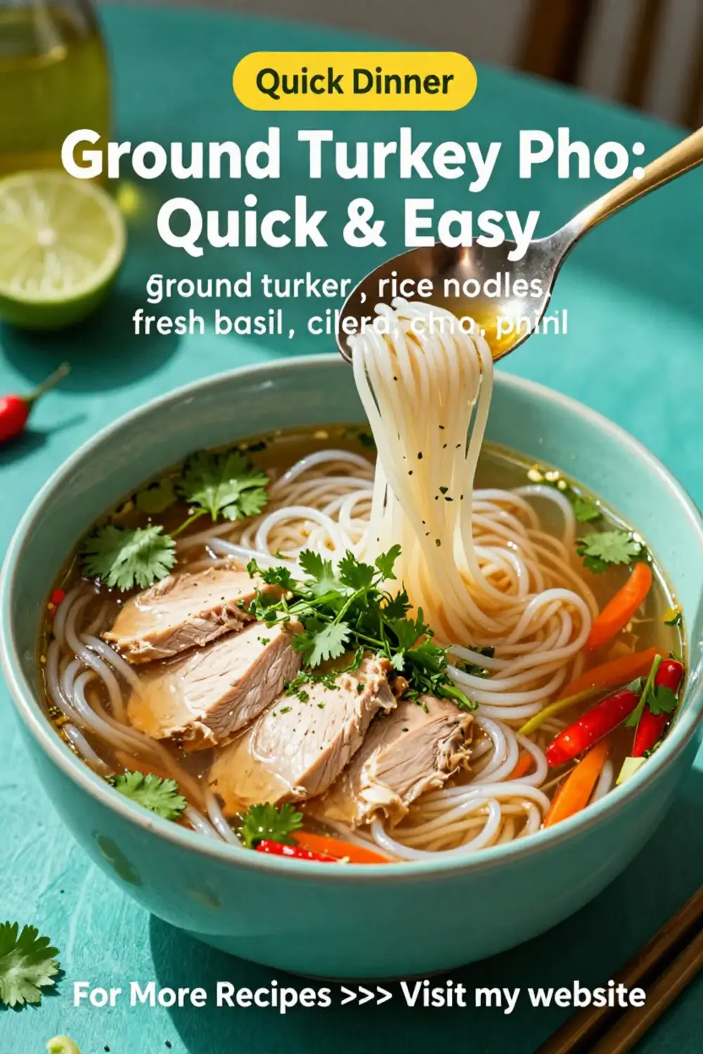 Ground Turkey Recipes: Turkey Pho With Rice Noodles and Fresh Herbs in 30 Minutes