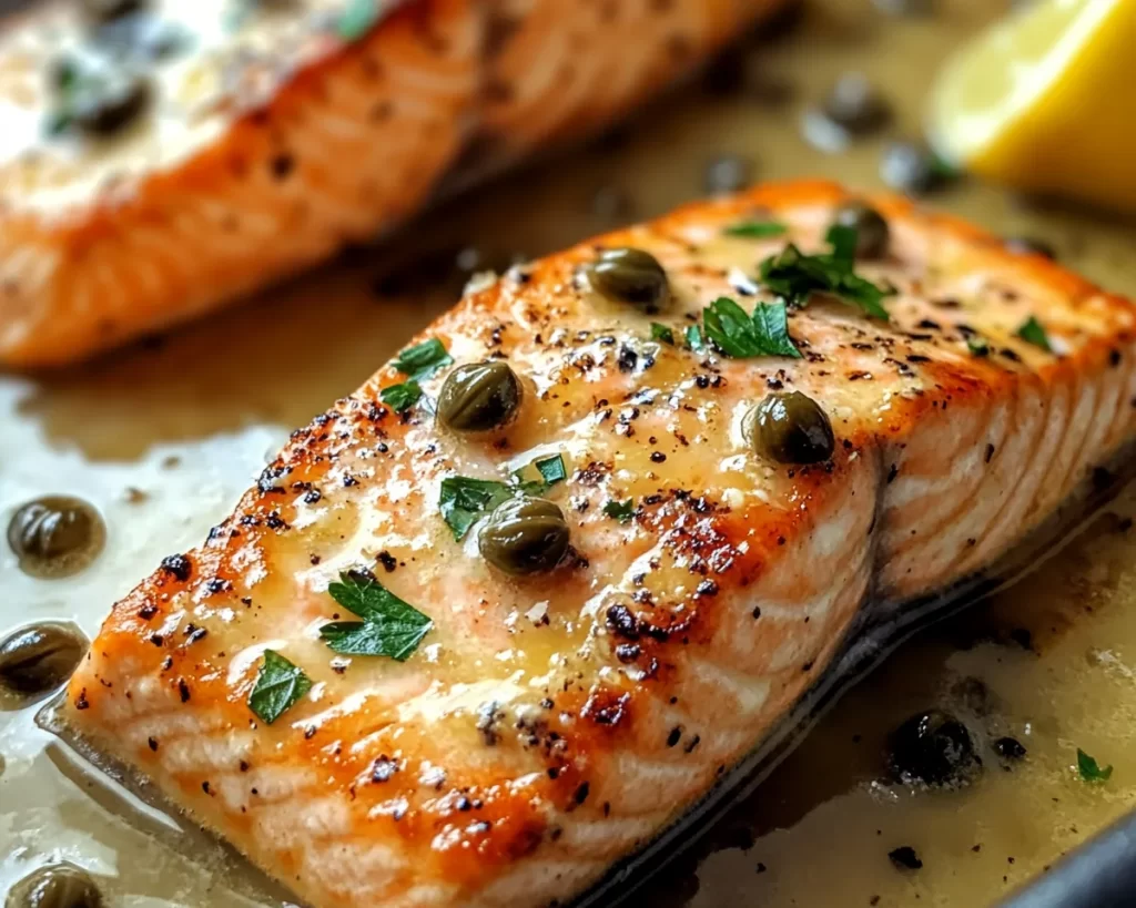 Salmon: Lemon Butter Pan Seared Salmon With Capers in 15 Minutes