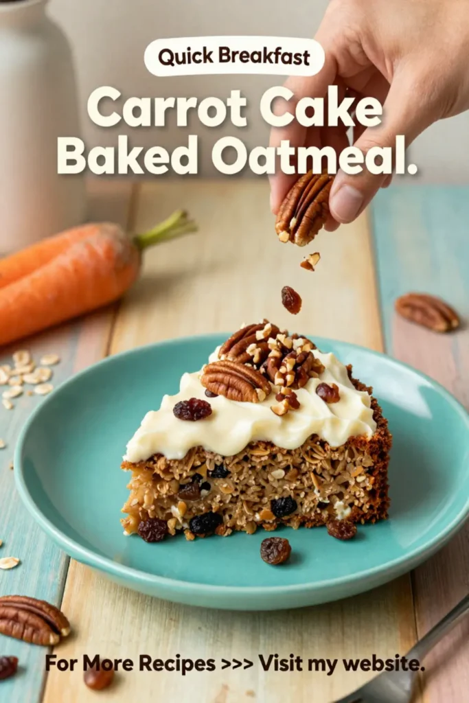 Carrot Cake Recipe: Carrot Cake Baked Oatmeal With Raisins and Pecans in 30 Minutes