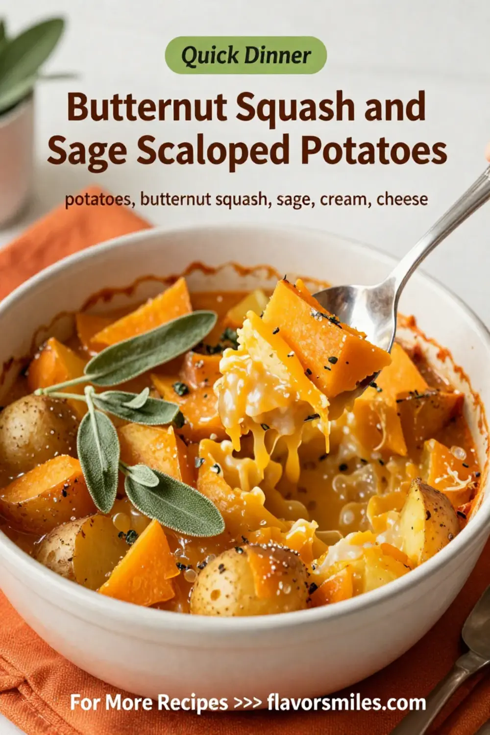 Scalloped Potatoes: Butternut Squash and Sage Scalloped Potatoes in 40 Minutes