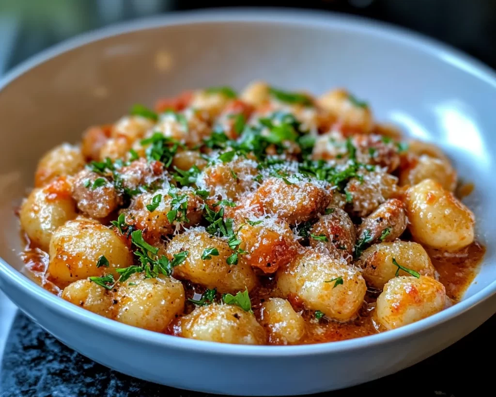 Recipes: Creamy Roasted Red Pepper and Sausage Gnocchi in 20 Minutes