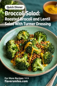 Broccoli Salad: Roasted Broccoli and Lentil Salad With Turmeric Dressing in 20 Minutes