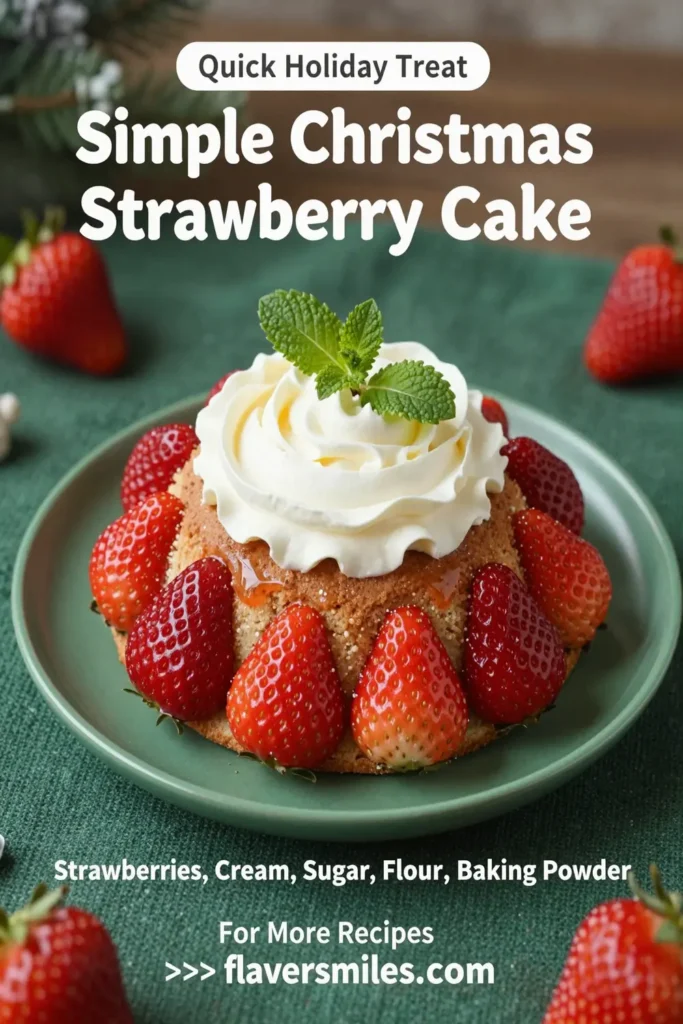 Simple Christmas Strawberry Cake