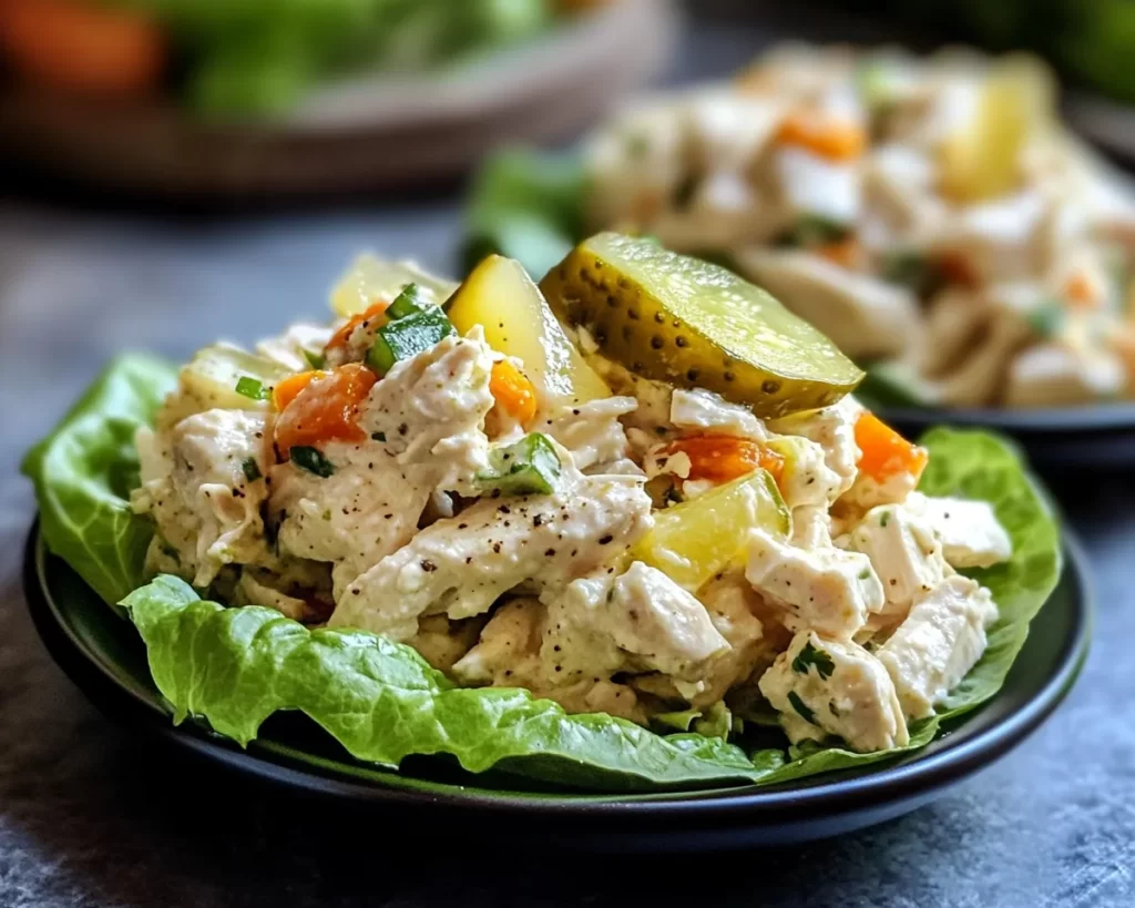 Lunch Ideas: Dill Pickle Chicken Salad Lettuce Wraps in 10 Minutes