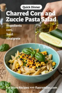 Pasta Salad: Charred Corn and Zucchini Pasta Salad With Basil Vinaigrette in 20 Minutes