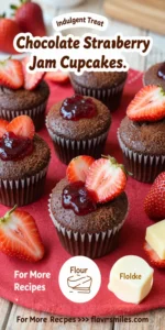 Chocolate Strawberry Jam Cupcakes