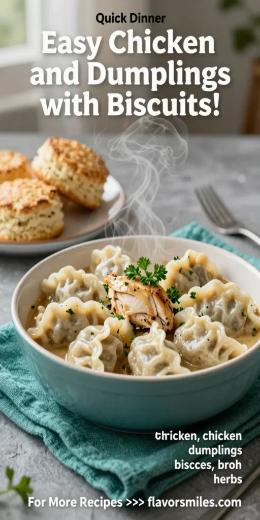 Easy Chicken and Dumplings with Biscuits