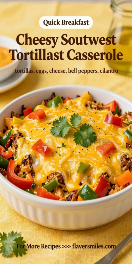Cheesy Southwest Tortilla Breakfast Casserole