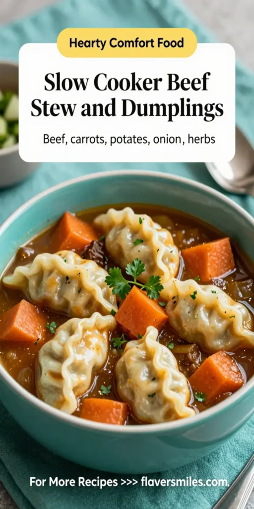 Slow Cooker Beef Stew and Dumplings
