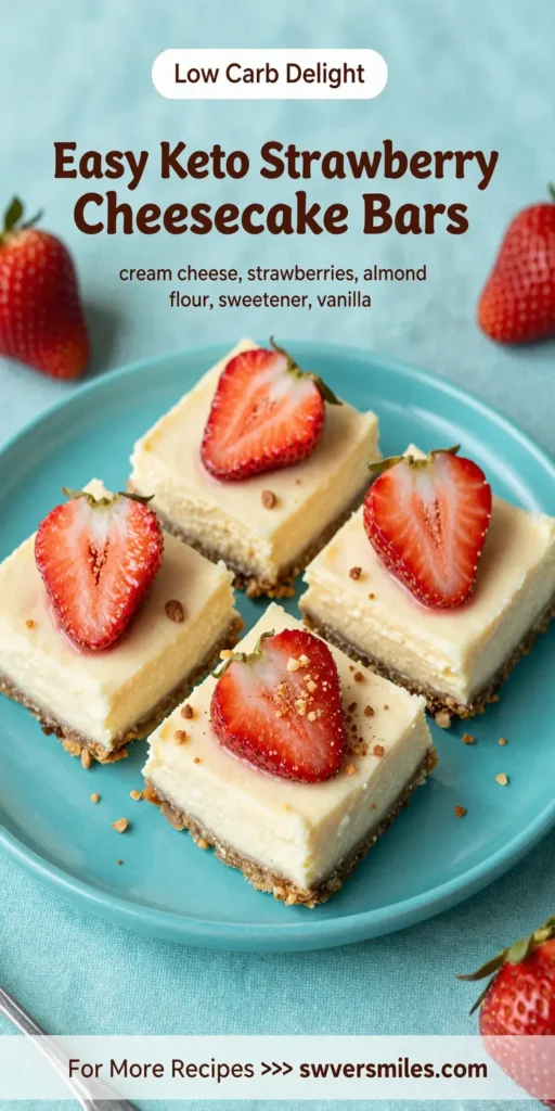 Easy Keto Strawberry Cheesecake Bars