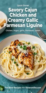 Savory Cajun Chicken and Creamy Garlic Parmesan Linguine