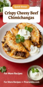 Crispy Cheesy Beef Chimichangas